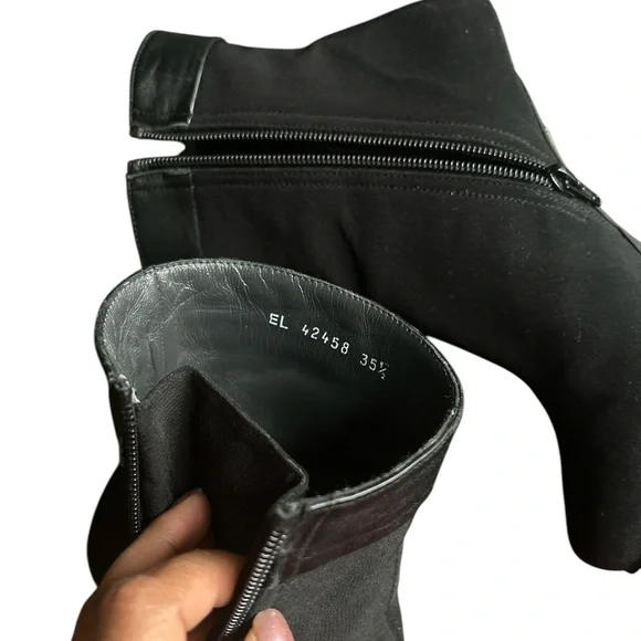 Stuart Weitzman Gore-Tex Black High Heel Ankle Boots - Picture 5 of 9